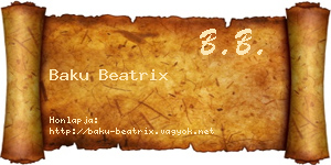 Baku Beatrix névjegykártya